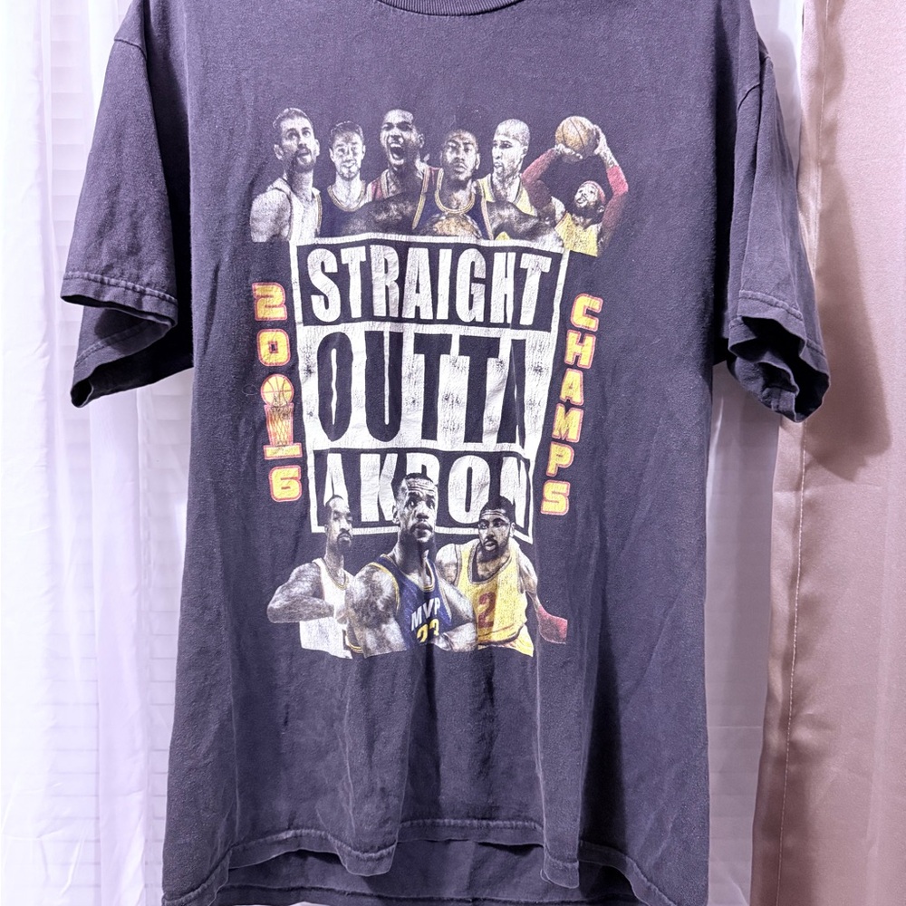 NBA Straight Outta Akron Black Graphic T-Shirt